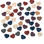 Knappar: hjärtan, mini stitched hearts